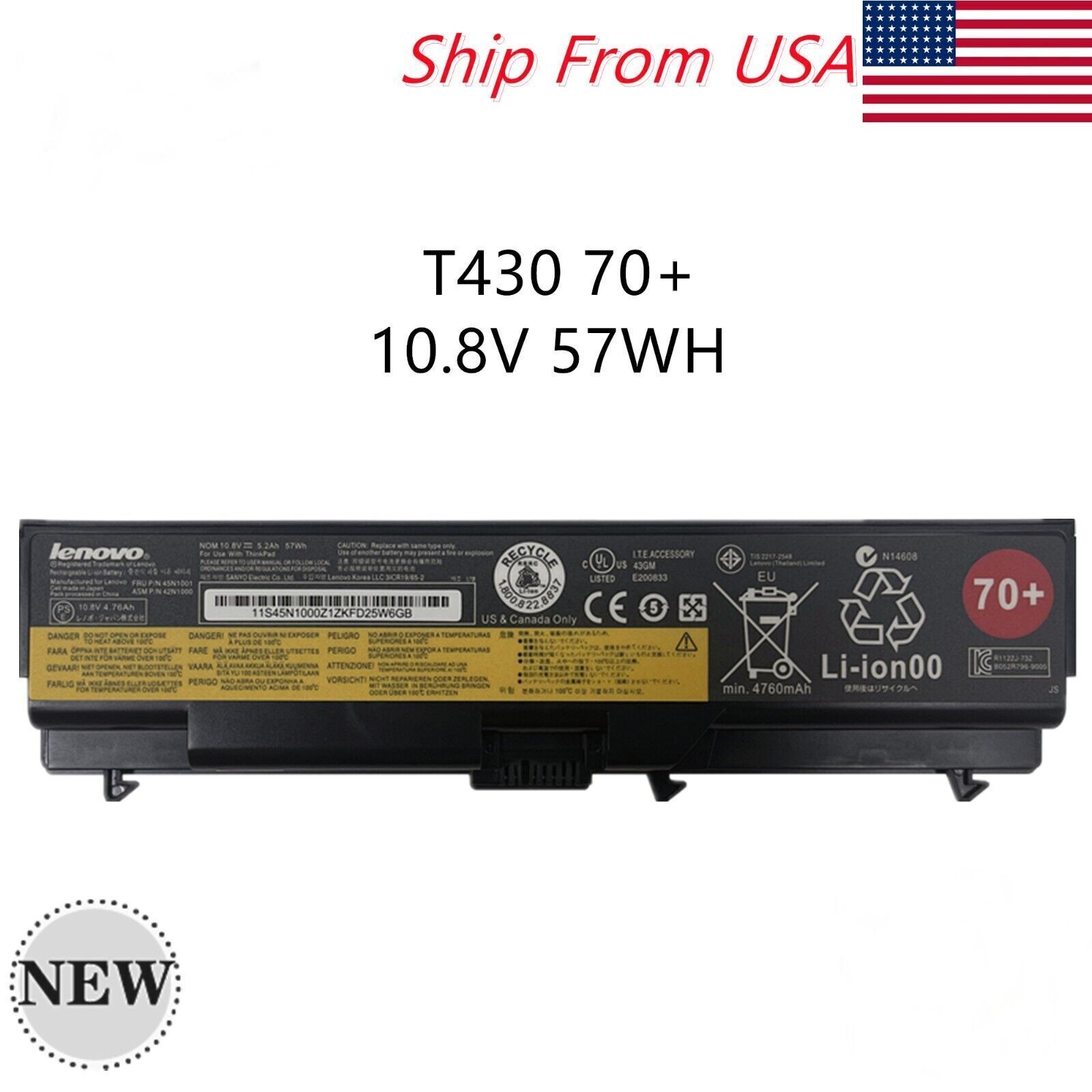 70+ Genuine 0A36302 45N1001 Battery For Lenovo Thinkpad T430 T420 T410 T530 L410