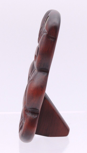 Vintage TIKI Maori handgeschnitzt Holz Teko Paua Muschelaugen Neuseeland Timber - Bild 4 von 11