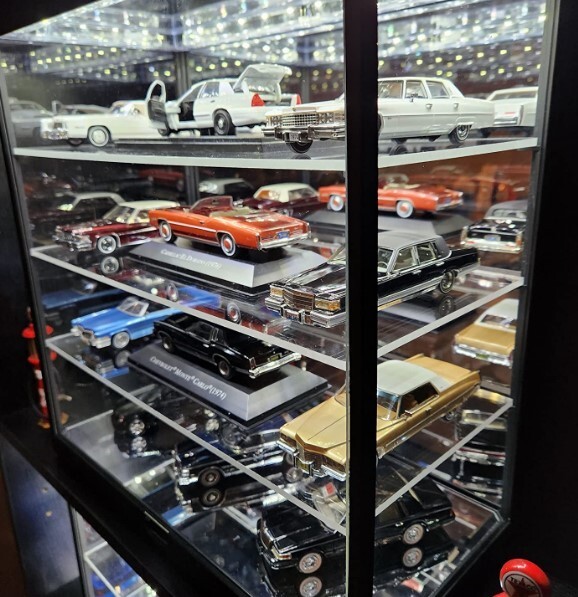 Car Display Case 4 Tier Acrylic LED Light 1/18 Model 1/24 Diecast 
