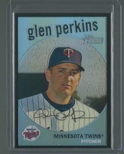 2008 TOPPS HERITAGE CHROME GLEN PERKINS #236 TWINS BLACK REFRACTOR RARE SP 29/59