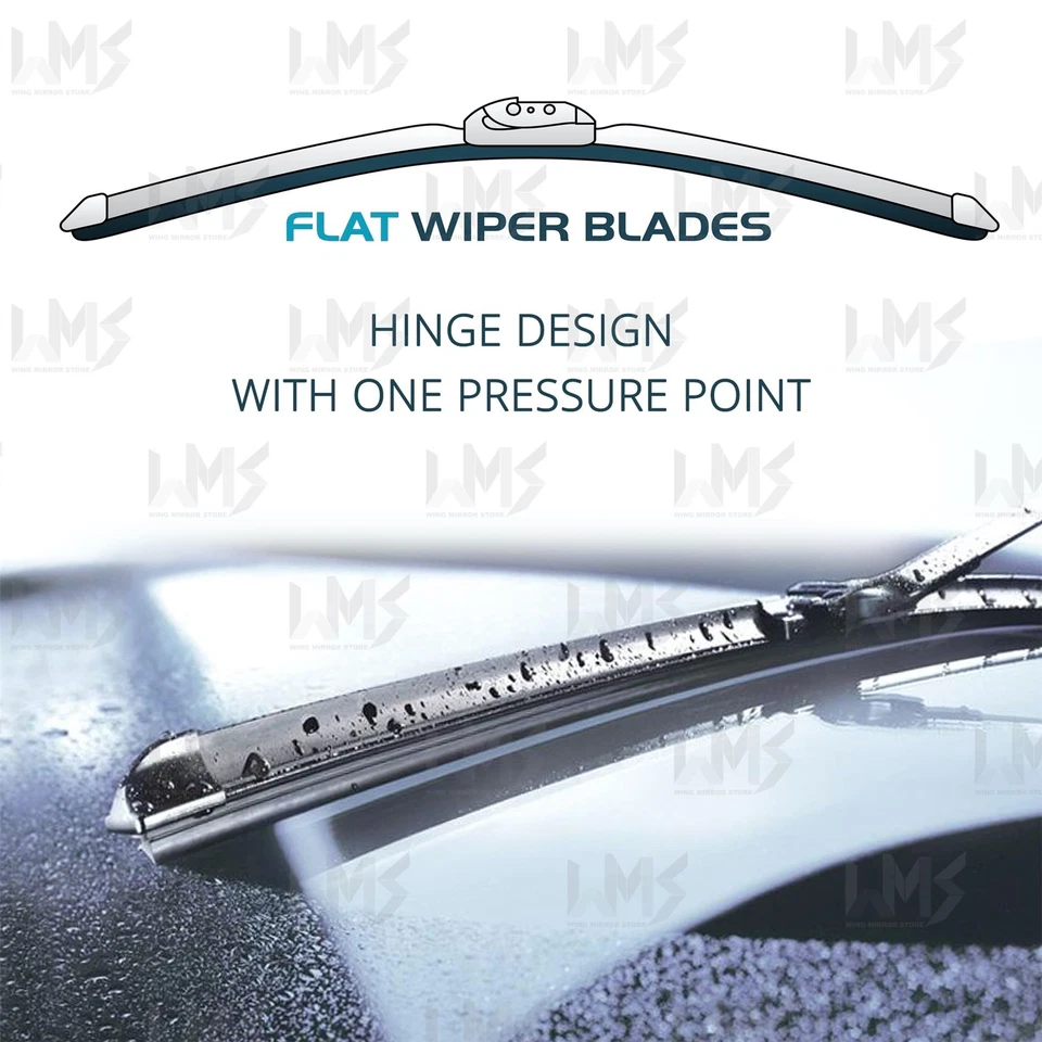 For VW Golf mk4 02-04 (side pin) Front Windscreen 21" 19" Flat Aero Wiper Blades - Image 2 of 4
