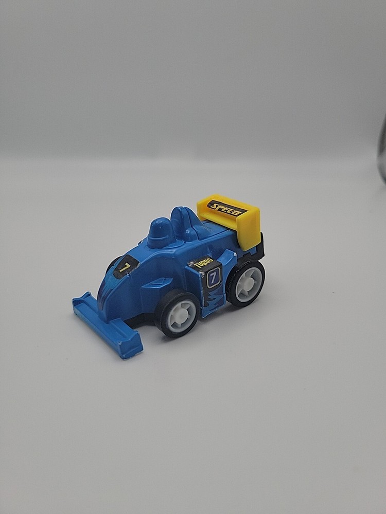 Yi Da Toys Mini Funrise Turbo #7 Race Sprint Style Car 1988 Blue and Yellow