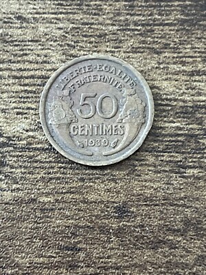人文 marquiscount 1939 France 50 Centimes Actual Coin TK6636* | eBay