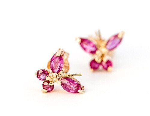 Stunning 9ct Yellow Gold Ruby Stud Earrings - A Touch of Timeless Elegance
