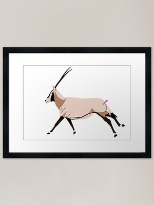 Darted Arabian Oryx gerahmter Kunstdruck gerahmtes Wandbild Poster Leinwanddruck Bild