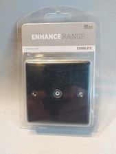 Eurolite Enhance Decorative 1 Gang TV Coaxial Aerial Wall Socket - Matt Black