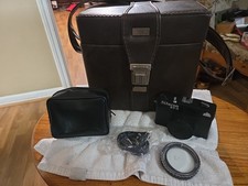 Vintage 1970's Brown Leather Camera Bag  Camera with Shoulder Strap. 9x5x6.5.