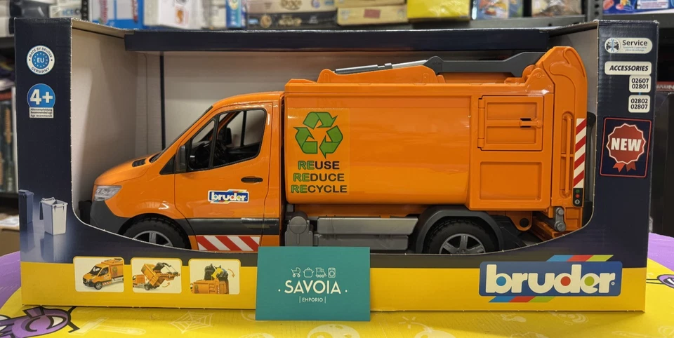 BRUDER 02682 - scala 1:16 - MB SPRINTER SMALTIMENTO RIFIUTI COMUNALI - NUOVO - Immagine 2 di 4
