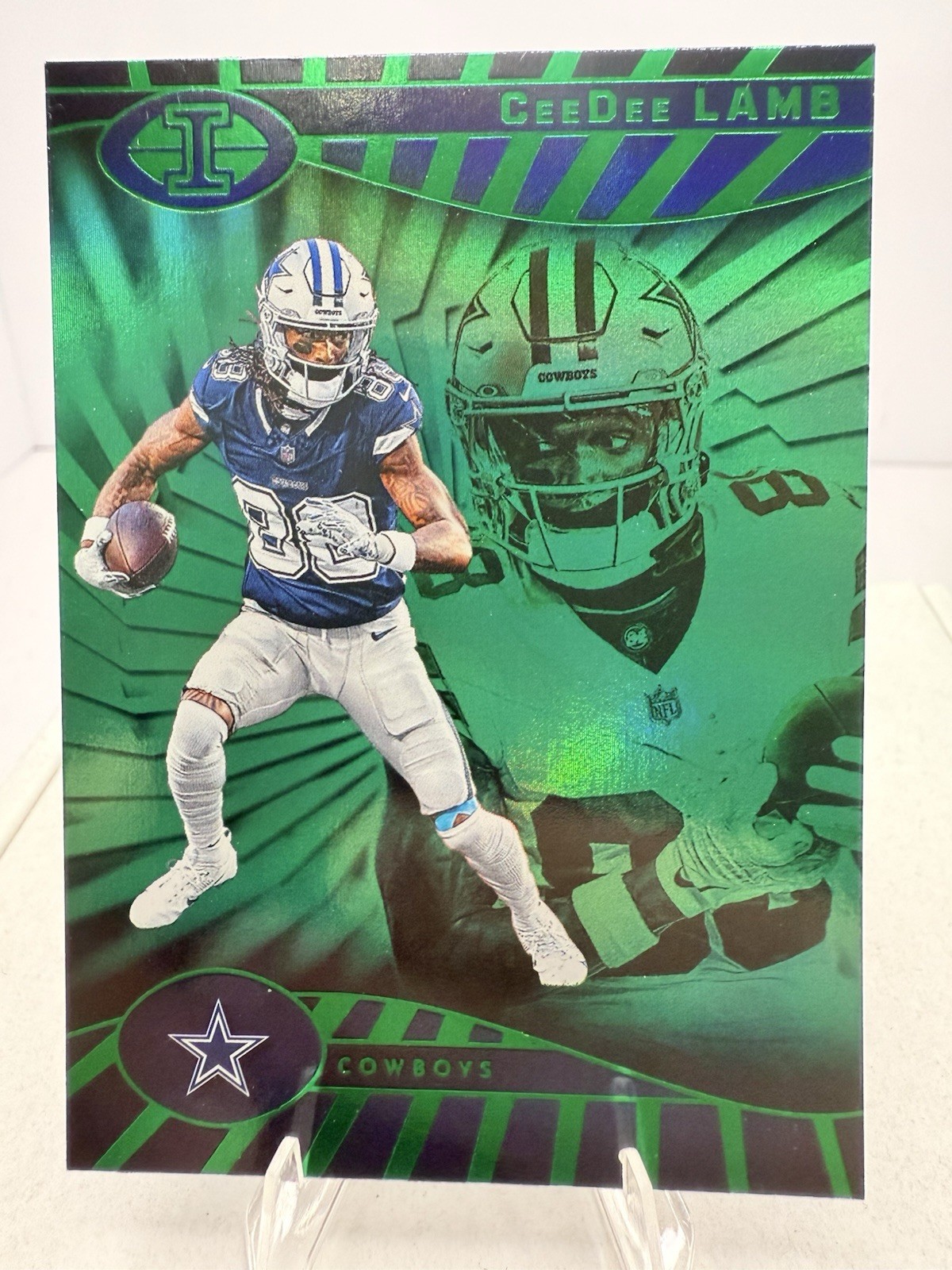 2024 Panini Illusions #19 CeeDee Lamb Emerald Trophy Collection Cowboys