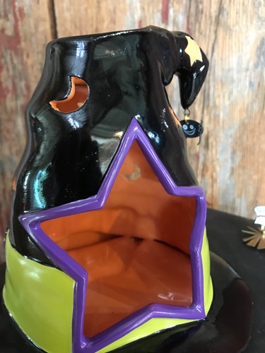 partylite halloween tea light house witch hat w/spinner - Picture 3 of 6