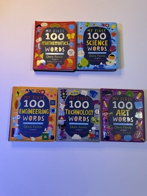 My First 100 Words Board Books Set Math Engineering Science Technology Art 