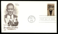 LANGSTON HUGHES BLACK AUTHOR  2002 ARTCRAFT   CACHET FDC UNADDR