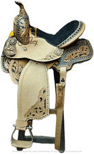 Handmade Barrel Racing Western Leather Horse Saddle Tooled Trail Tack Equestrian