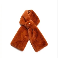Moose Knuckles authentic Apres ski  Faux Fur Scarf in Warm Orange