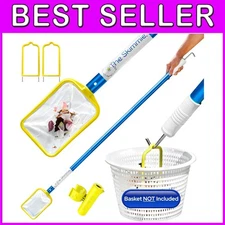 Hands-Free Pool Skimmer with Stainless Steel Hook