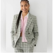 J Crew Devon blazer in plaid Italian stretch wool blend Size 14