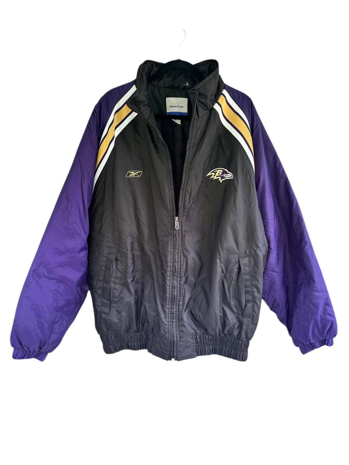 Vtg 2004 Baltimore Ravens Reebok NFL Puffer Jacket Y2K Sideline Equipment (XL)