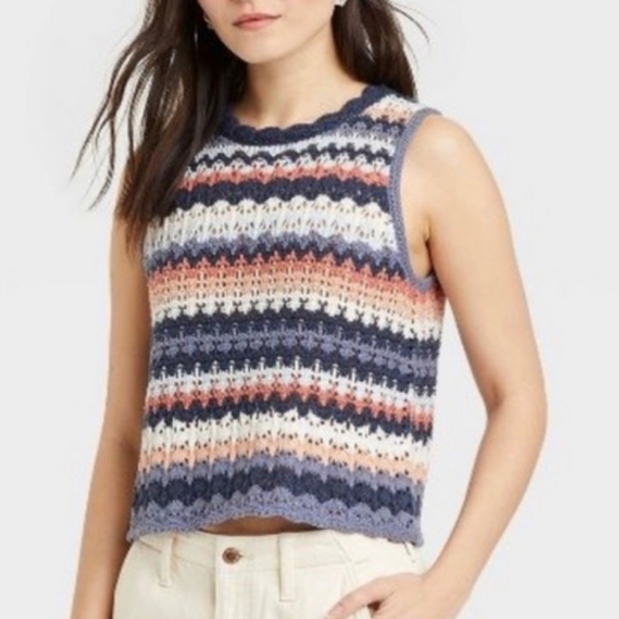 Universal Thread Women's Open Knit Multicolor Str… - image 1