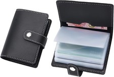 Leather Card Holder Credit Debit Business Bank ID Cardholder Compact Wallet wit