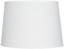 Hardback Drum Tapered Lamp Shade White Medium 12x14x10 Spider Harp and Finial