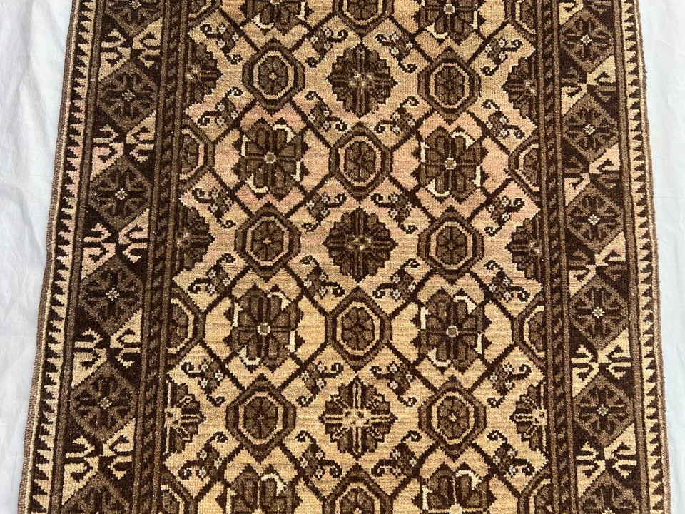 2.10x9.7 ft Antique Runner Rug Terracotta Faded Hand Knotted Wool Oriental Rug - Image 4 of 4