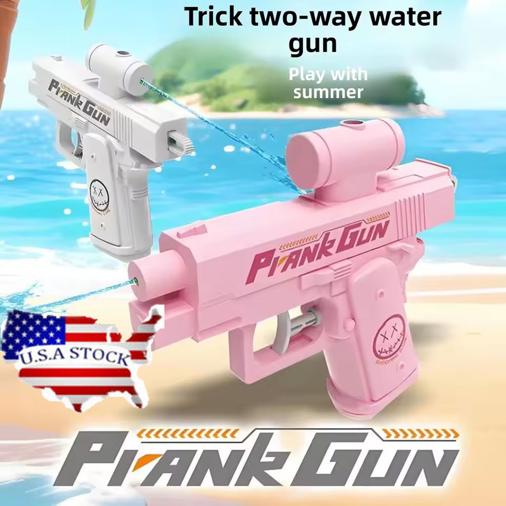 Mino Plus 2 Pcs Prank Gun Water Gun, Reverse Water Guns, Front And Rear Spraying Funny Water Gun For Adults And Children