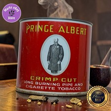 Vintage Prince Albert Crimp Cut 14oz Tobacco Tin EMPTY 🚬🔥 Red Can Collectible