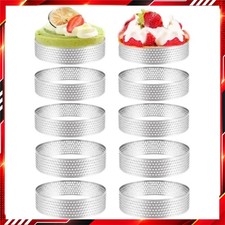 Perforated Tart Rings Stainless Steel Cake Mousse Mold Set 5-8cm