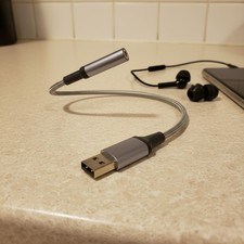 USB-A to 3.5mm Headphone Jack Adapter, Aux Female Audio Dongle with TRRS Mic ...