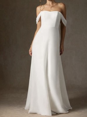 Azazie Ava Brautkleid   Diamond White  A-Linie Off-the-Shoulder EU44