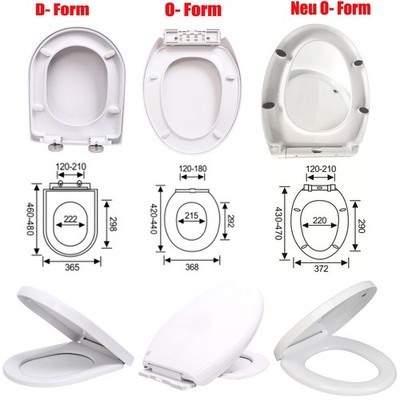 D-Form/O- Form WC Sitz Absenkautomatik Soft Close Toilettendeckel Bad Klodeckel