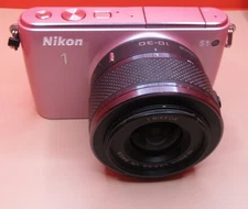 Nikon 1 S1 Compact Digital Camera pink /w 10-30mm VR Lens For Parts