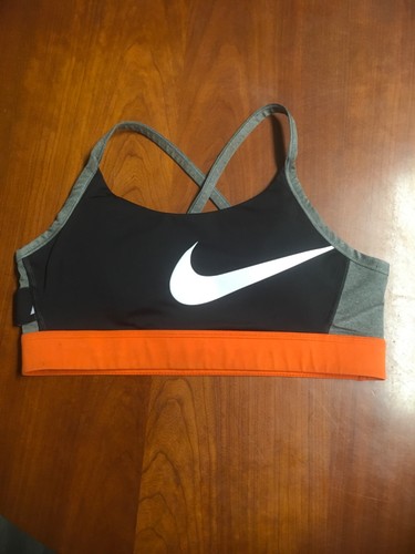 Nike Dri-FIT Sports Bra Large Swoosh Padded Activewear Workout Gym