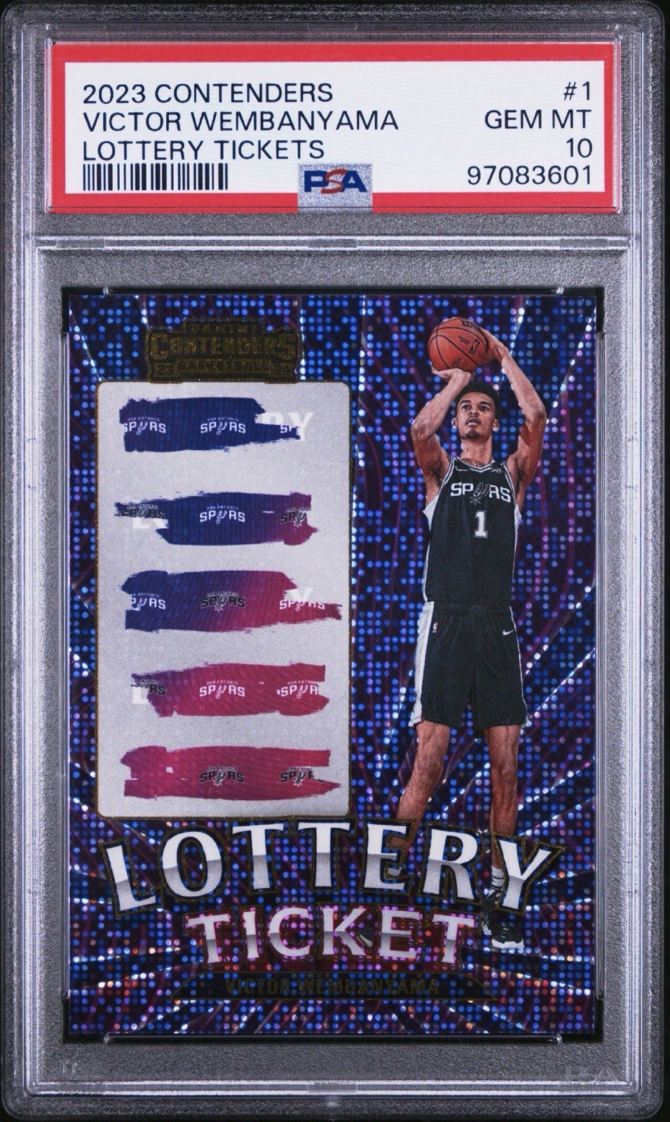 2023-24 Panini Contenders - Lottery Ticket Victor Wembanyama #1 (RC) view 1