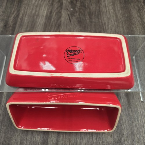 Red Mason Craft & More Ceramic Butter Dish Farmhouse Kitchen Decor - Picture 8 of 8