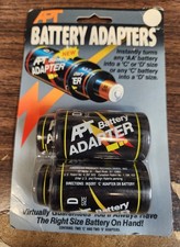 APT Battery Adaptors 2 Pack, AA to C or D, C to D, BRAND NEW FACTORY SEALED