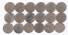 Russia 15 Kopecks 18 coins 1961-1991 all different & listed #11