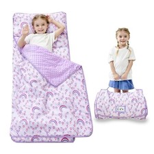 Lasoftan Toddler Nap Mat with Pillow and Blanket Extra Large Rolled Napping M...