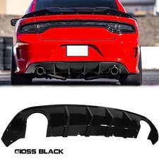 Glossy Black Rear Bumper Diffuser Lip ABS Fits 2015-2023 Dodge Charger SRT