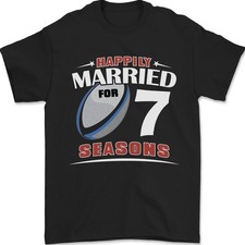 7 Años De Aniversario De Boda 7º Rugby Hombre Camiseta 100% Algodón