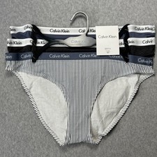 Calvin Klein Bikini 3 Pack Women's Underwear L Navy White Stripe Black Grey