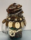 Brown Tan Boho Mystery  Jar Costume All Wearable Jewelry—Vintage/Current