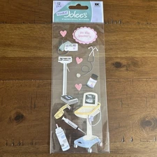 Jolee’s Boutique At The Doctor Stickers, 12 Pieces, SPJJ142, Baby Pink Hearts