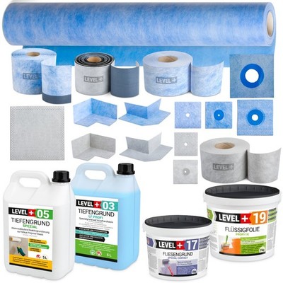 AbdichtungSet Flüssigfolie Dichtband Dichtbahn Manchette Ecke Bad Dusche  SETW31