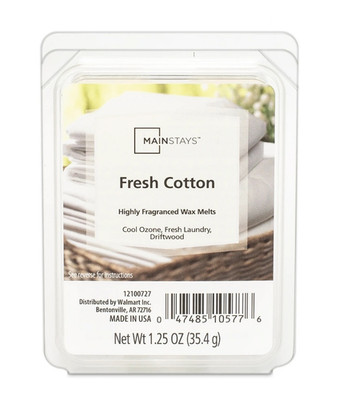 1 Mainstays FRESH COTTON Highly Fragranced Scented Wax Cube Melts