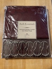 New Bath Essentials brand shower curtain set in a jacquard fabric