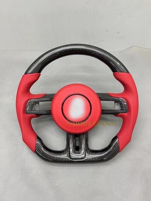 Real Carbon Fiber Steering Wheel For Ford Mustang GT Shellby S550 15-17 W/Cover