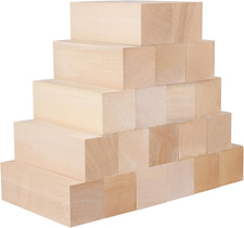 20 PCS 6 X 2 X 2 Inch Basswood Carving Blocks, Natural Whittling Wood Blocks, Sm