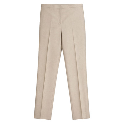 Jil Sander Hose Wolle Flanell Anzughose beige tailliert Gr. D 40 UK 12
