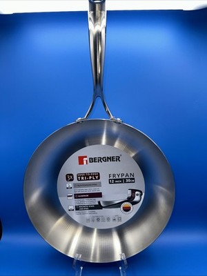 BERGNER 3X TRI-PLY STAINLESS STEEL 12 /30cm FRYPAN INDUCTION COMPATIBLE QUALITY!